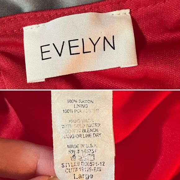 Evelyn Flutter Sleeve Casual Cherry Red Ruffle Tiered Mini Dress Has Pockets L - Picture 9 of 10